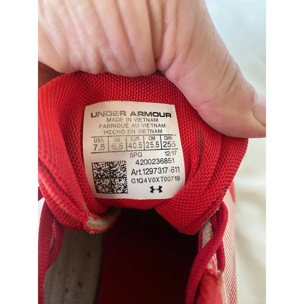 Under Armour Leadoff Low RM Baseball Cleats Red White Mens 7.5 1297317-611